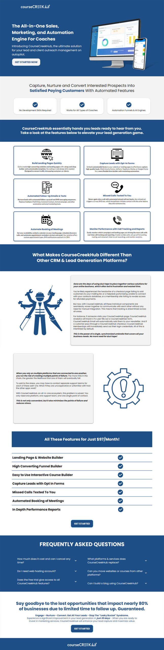 CourseCreek white-label GoHighLevel landing page